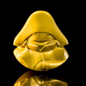 Gold Bustô, vue de face, finition 'D'Oru' (or), statue en résine polymère de la série Bustô.