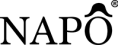 Logo Napô avec accent graphique stylisé, représentant l'élégance et l'identité unique de la marque.